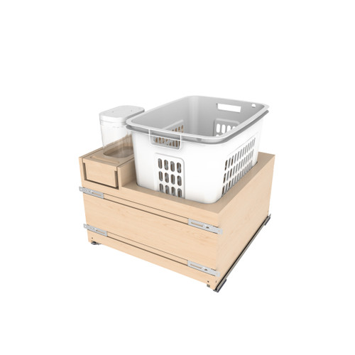Rev-A-Shelf Wood Hamper with OXO and Storage for Base Cabinets w/ Soft-Close - 4WHOX-24DMSC-1