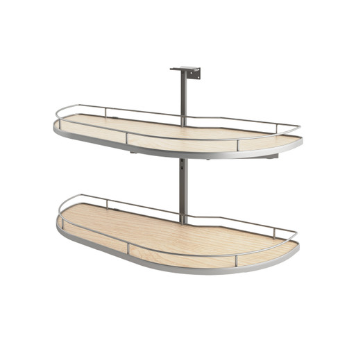 Rev-A-Shelf Maple Two-Tier Girasolo w/ Soft Close and Chrome Accents for 18" Left Opening/Blind Right Corner cabinets - 587-18-LMP