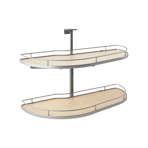 Rev-A-Shelf Maple Two-Tier Girasolo w/ Soft Close and Chrome Accents for 18" Right Opening/Blind Left Corner cabinets - 587-18-RMP