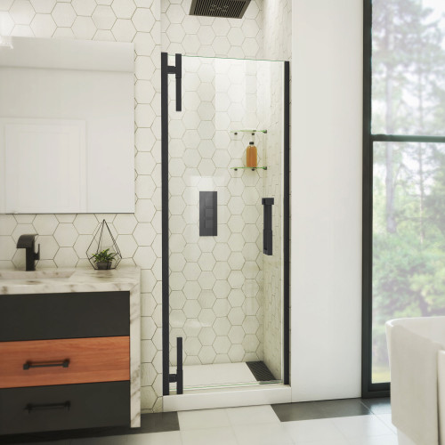 Dreamline SDAD29D720VXX09 Ascend 29 1/4 - 30 inch W x 72 inch H Frameless Pivot Shower Door in Matte Black