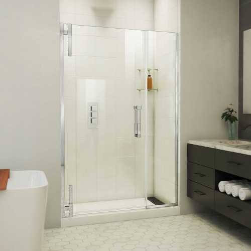 Dreamline SDAD44W720VXX01 Ascend 44 - 45 inch W x 72 inch H Frameless Pivot Shower Door in Chrome Dreamline SDAD44W720VXX01 Ascend 44 - 45 inch W x 72 inch H Frameless Pivot Shower Door in Chrome