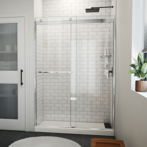 Dreamline SDVH54W760VXX01 Sapphire-V 50 - 54 inch W x 76 inch H Semi-Frameless Bypass Shower Door in Chrome