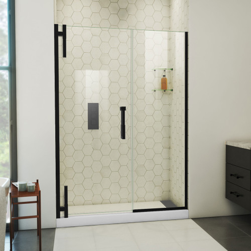 Dreamline SDAD50W720VXX09 Ascend 50 - 51 inch W x 72 inch H Frameless Pivot Shower Door in Matte Black
