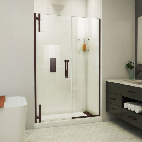 Dreamline SDAD565721VXX06 Ascend 56 1/2 - 57 1/2 inch W x 72 inch H Frameless Pivot Shower Door in Oil Rubbed Bronze