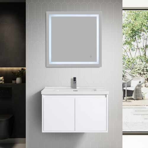Blossom Bern 32" Wall Hung Vanity with Ceramic Sink - Glossy White - V8035 32 01 C