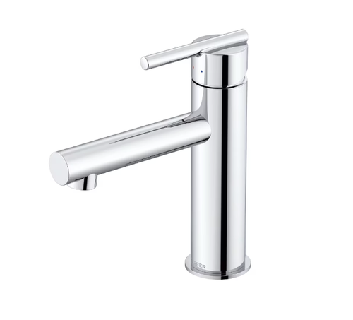 Gerber D224458 Parma Single Handle Bathroom Faucet Straight Spout with Metal Touch-Down 1.2gpm - Chrome