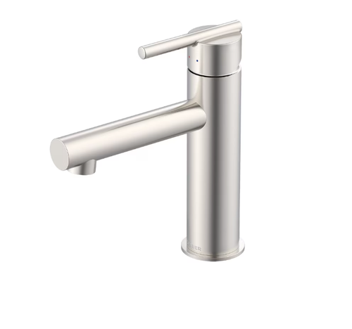 Gerber D224458BN Parma Single Handle Bathroom Faucet Straight Spout with Metal Touch-Down 1.2gpm - Brushed Nickel