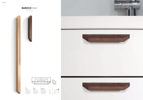 Viefe 0340400W19 19 BARCCO - CC320L400mm Walnut Color Knob