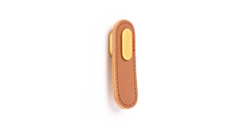 Viefe 0507070P2628 OBLONG - 22X70mm Beige Leather+Brushed Gold Handle Viefe 0507070P2628 OBLONG - 22X70mm Beige Leather+Brushed Gold Handle