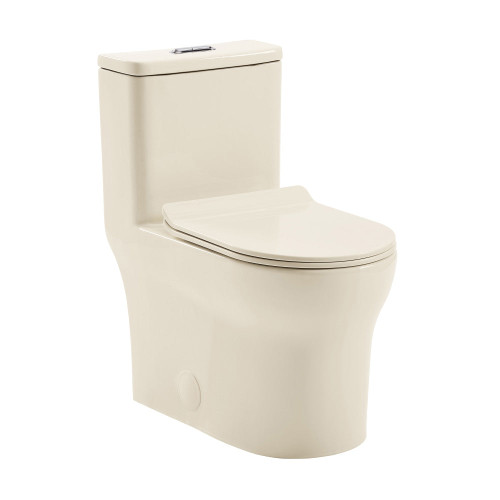 Swiss Madison SM-1T111BQ-6 Burdon One Piece Square Toilet Dual Flush 1.1/1.6 gpf in Bisque (6-Pack)