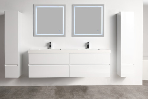 Blossom Assisi 72" Wall Hung Vanity With Acrylic Sink - Glossy White - V8036 72 01 A