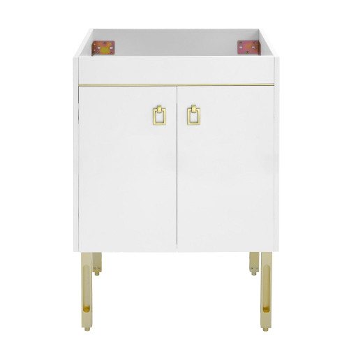 Swiss Madison SM-BV710WG-C Lumiere 24" Freestanding, Bathroom Vanity - Glossy White and Gold - Cabinet Only