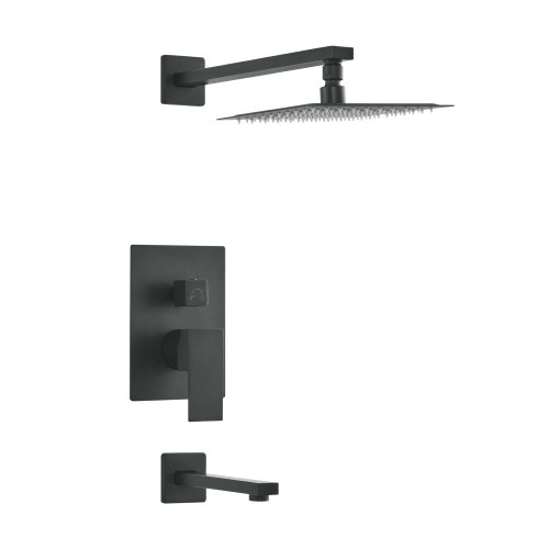 Swiss Madison SM-STF01MB Concorde Single-Handle 1-Spray Tub and Shower Faucet in Matte Black (Valve Included)