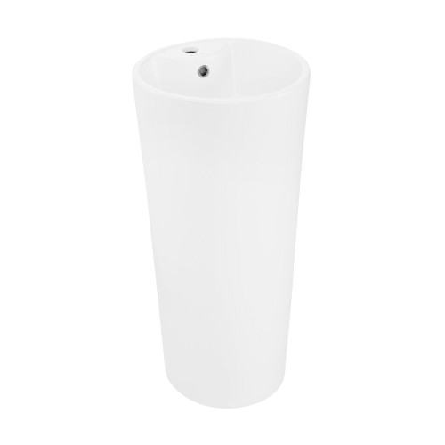 Swiss Madison 16"W x 16"D x 33.5"H Monaco Circular Basin Pedestal Sink - Matte White - SM-PS307MW