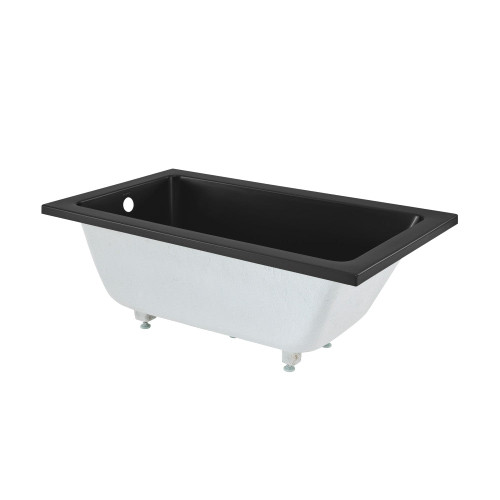 Swiss Madison SM-DB572MB Voltaire 54"x30" Reversible Drain Drop-In Bathtub - Matte Black
