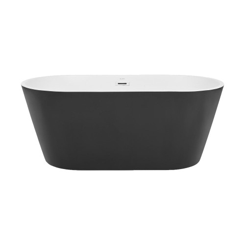 Swiss Madison SM-FB590MBMW Claire 60" Freestanding Bathtub - Matte Black and Matte White