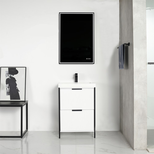 Blossom V8039 24 01 A Zurich 24" Vanity With Acrylic Sink - Glossy White