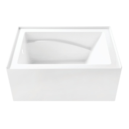 Kingston Brass 48-Inch Anti-Skid Acrylic 3-Wall Alcove Tub with Left Hand Drain, Glossy White - VTAM4832L22D