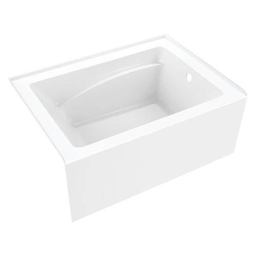 Kingston Brass 48-Inch Acrylic 3-Wall Alcove Tub with Right Hand Drain, Glossy White - VTAM4836R22T