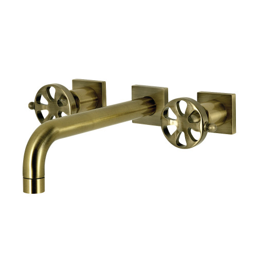 Kingston Brass Belknap Two-Handle Wall Mount Roman Tub Faucet, Antique Brass - KS6023RX