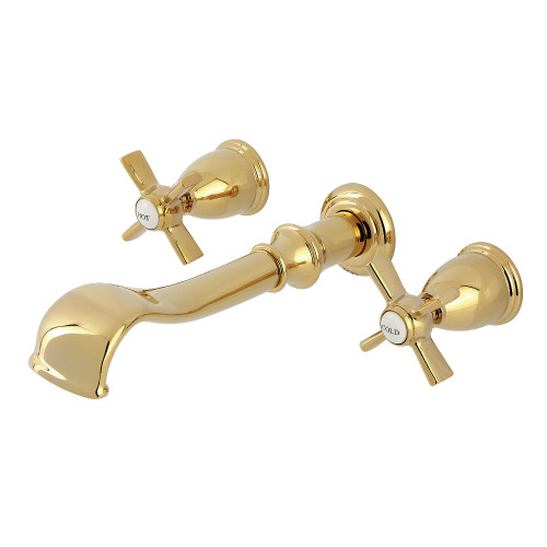 Kingston Brass Millennium Two-Handle Wall Mount Roman Tub Faucet, Polished Brass - KS5022ZX
