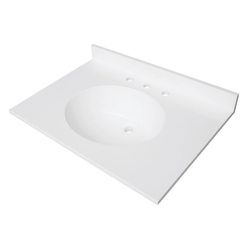 Kingston Brass Wimbeldon 31" Solid Surface Vanity Top, Glossy White - KVPB3122A38