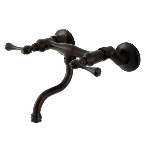 Kingston Brass Wall Mount Bathroom Faucet, Oil Rubbed Bronze - KS2115BL