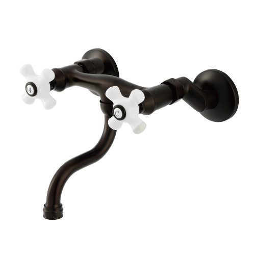 Kingston Brass Kingston Wall Mount Bathroom Faucet, Oil Rubbed Bronze - KS2115PX