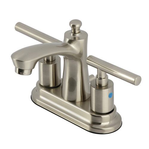Kingston Brass Manhattan 4 in. Centerset Bathroom Faucet with Pop-Up Drain, Brushed Nickel - FB7628CML