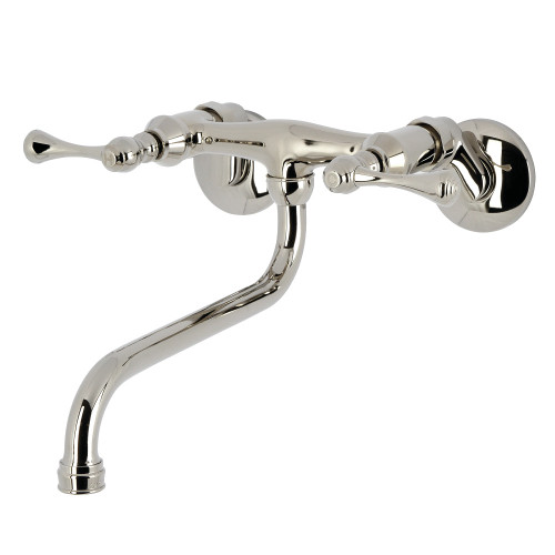 Kingston Brass Wall Mount Bathroom Faucet, Polished Nickel - KS315PN