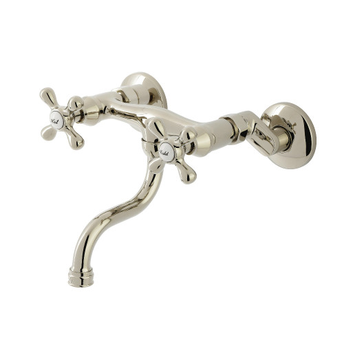 Kingston Brass Wall Mount Bathroom Faucet, Polished Nickel - KS2116AX