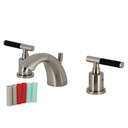Kingston Brass Kaiser Mini-Widespread Bathroom Faucet with Pop-Up Drain, Brushed Nickel - KB8958CKL