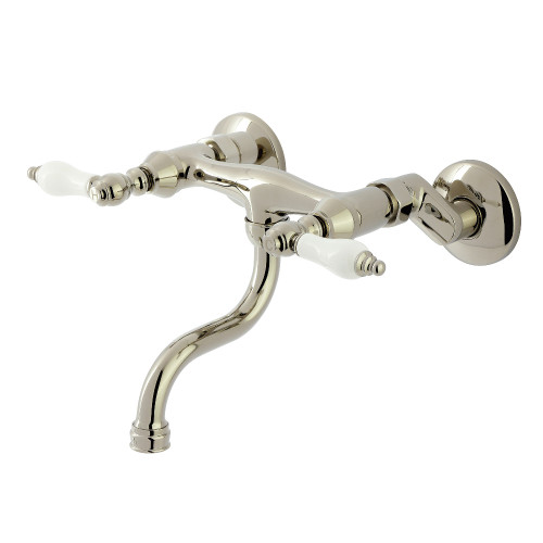 Kingston Brass Wall Mount Bathroom Faucet, Polished Nickel - KS2116PL
