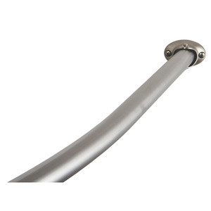 Kingston Brass CC3178 Edenscape Wall Mount Adjustable Single Curved Shower Curtain Rod - Brushed Nickel