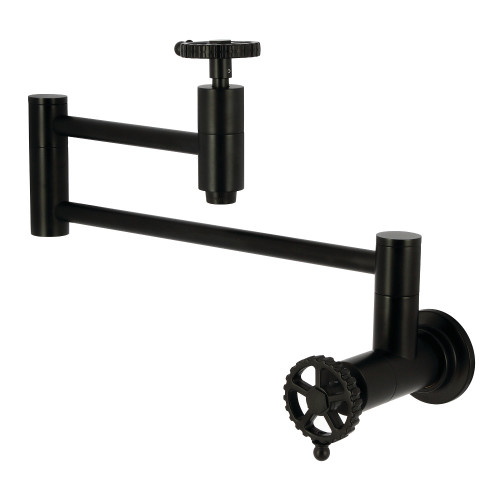 Kingston Brass Fuller Wall Mount Pot Filler, Matte Black - KS8100CG