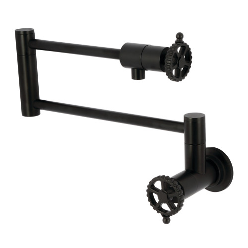 Kingston Brass Fuller Wall Mount Pot Filler, Matte Black - KS4100CG