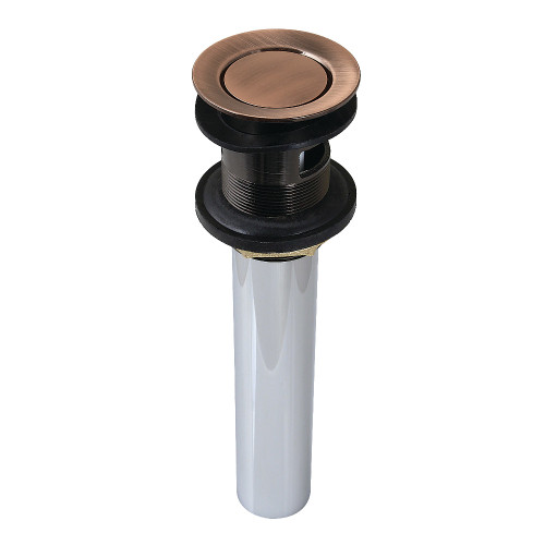 Kingston Brass Push Pop-Up Drain with Overflow, Antique Copper - KB810AC