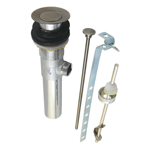 Kingston Brass Pop-Up Drain with Overflow, 22 Gauge, Black Stainless - KB100VN