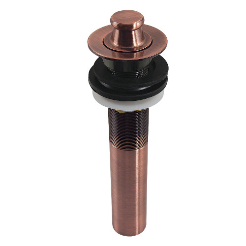 Kingston Brass Lift and Turn Sink Drain with Overflow, 17 Gauge, Antique Copper - KB300AC
