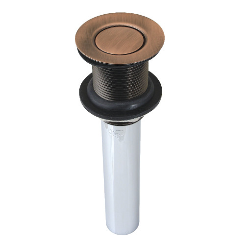 Kingston Brass Push Pop-Up Drain without Overflow, Antique Copper - EV800AC