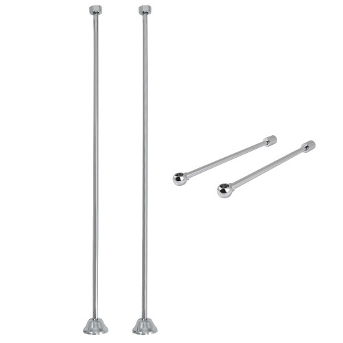 Kingston Brass Vintage Straight Supply Line with Wall Bracket Combo, Polished Chrome - CCK481