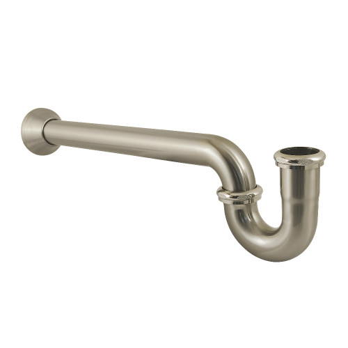 Kingston Brass 1-1/4" (or 1-1/2") x 1-1/2" P-Trap with Bell Flange, 19" Length, 18 Gauge, Brushed Nickel - CC5248
