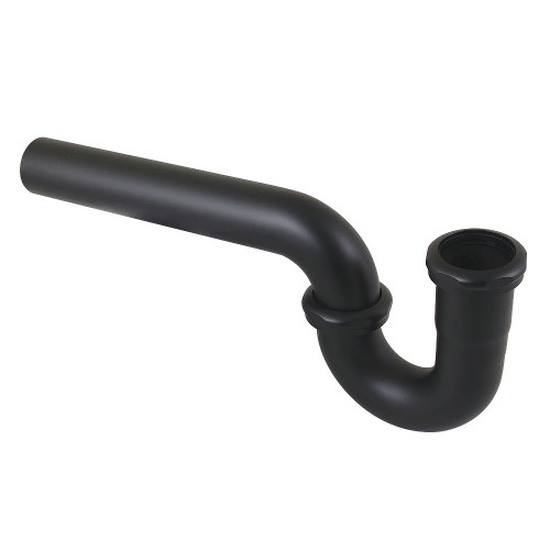 Kingston Brass 1-1/4" (or 1-1/2") x 1-1/2" P-Trap without Flange, 13-1/16" Length, 18 Gauge, Matte Black - CC1240MB