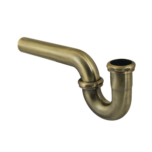 Kingston Brass 1-1/4" (or 1-1/2") x 1-1/2" P-Trap without Flange, 13-1/16" Length, 18 Gauge, Antique Brass - CC1243