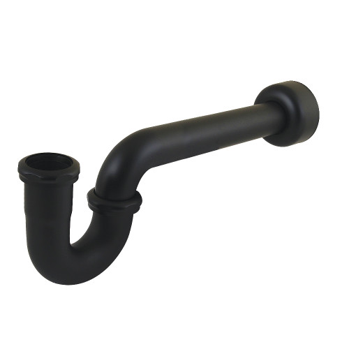 Kingston Brass 1-1/2" P-Trap with Box Flange, 13-1/16" Length, 18 Gauge, Matte Black - CC4120MB