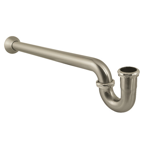 Kingston Brass 1-1/2" P-Trap with Bell Flange, 24" Length, 18 Gauge, Brushed Nickel - CC7128