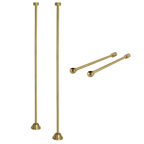 Kingston Brass Vintage Straight Supply Line with Wall Bracket Combo, Brushed Brass - CCK487
