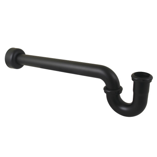Kingston Brass 1-1/4" (or 1-1/2") x 1-1/2" P-Trap with Box Flange, 19" Length, 18 Gauge, Matte Black - CC6240MB