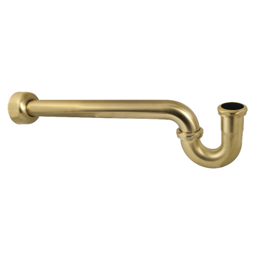 Kingston Brass 1-1/4" (or 1-1/2") x 1-1/2" P-Trap with Box Flange, 19" Length, 18 Gauge, Brushed Brass - CC6247