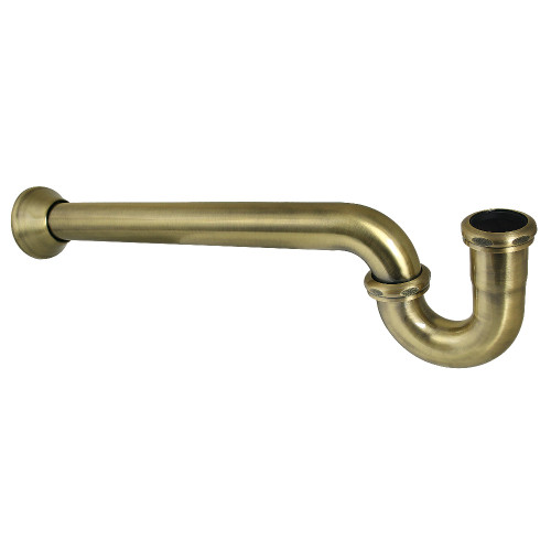 Kingston Brass 1-1/2" P-Trap with Bell Flange, 19" Length, 18 Gauge, Antique Brass - CC5123